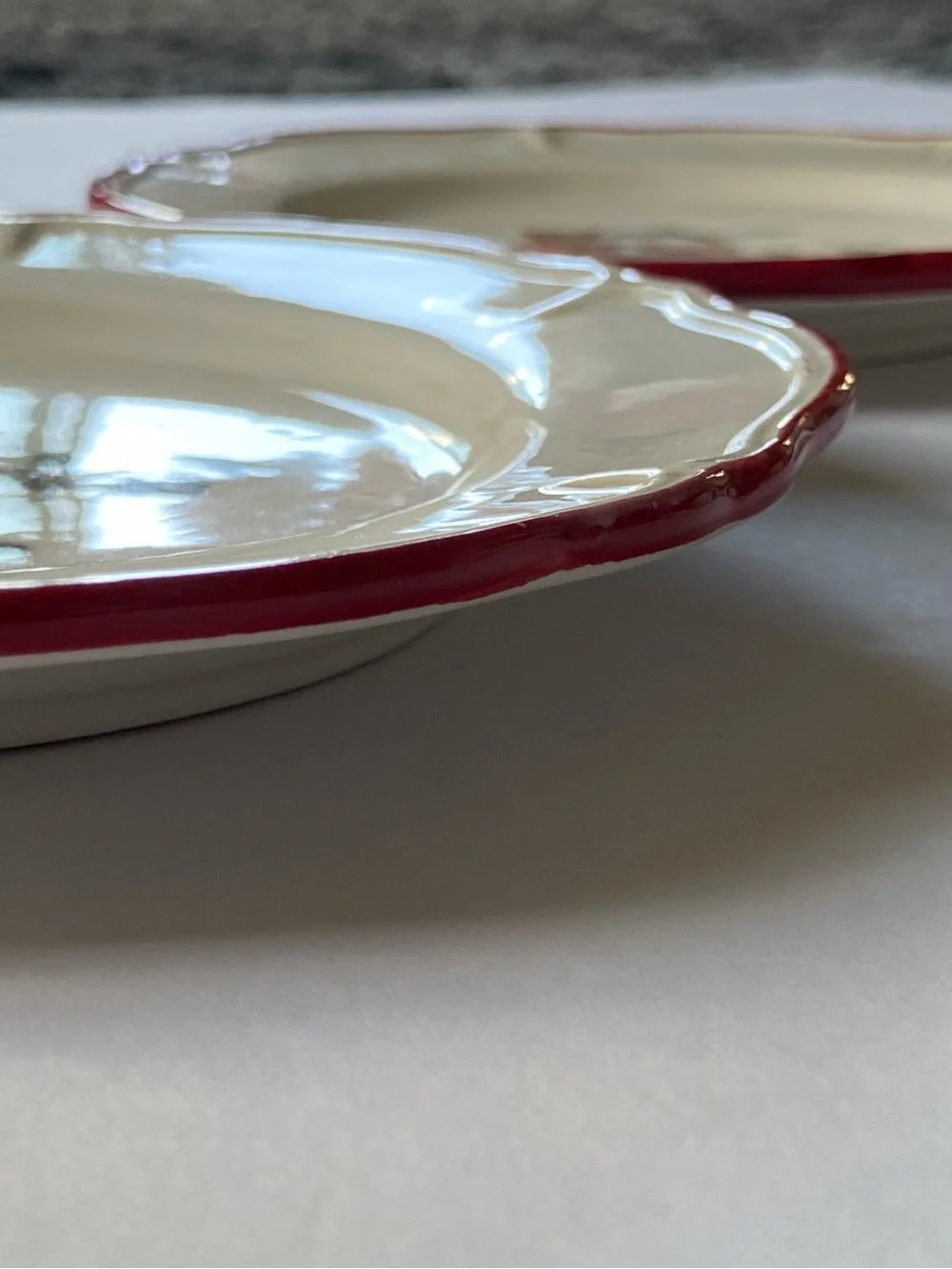 Vintage Pier 1 Imports Santa Salad Set Of 2 Dessert Plate Christmas Earthenware